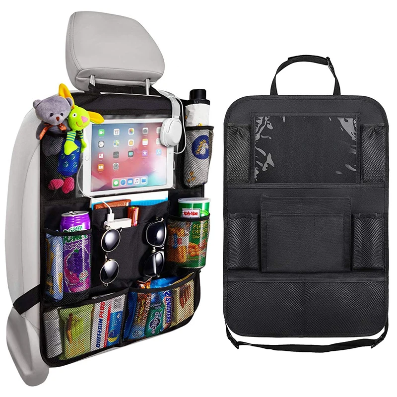 Travel Gadget Organizer Car Backseat Organizer 10" Table Holder 9 Storage Pockets Seat Back Protector Kick Mats Kid Toddlers