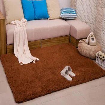 

New Fashion Brown Fluffy Rugs Anti-Skid Shaggy Area Living room Home Bedroom Carpet Thick coral velvet Floor Mat LOSICOE-S10