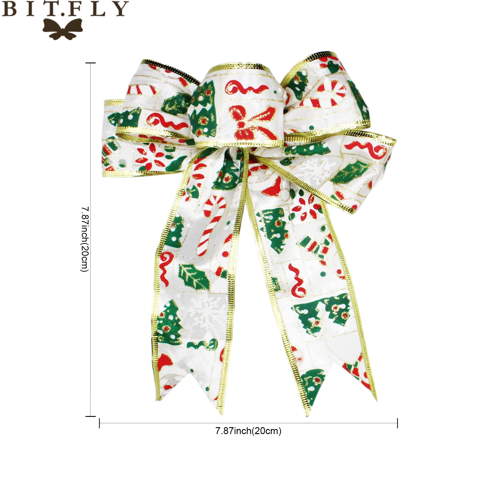 20x20 см новогодняя елка Декоративный бант Xmas DIY декоративный бант-кулон-узел подарок Санта-Клауса год домашнее украшение поставки
