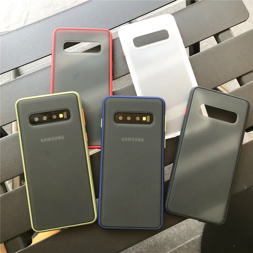 Silicone Shockproof Bumper Case For Samsung Galaxy S10 Plus Note 10 A10 A20 A30 A50 A70 Phone Matte Hard Cover Hybrid Caso |