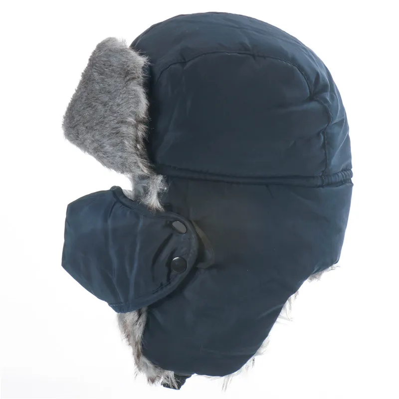 thermal aviator bomber winter hat CAMOLAND Wholesale Winter Bomber Hat Women Men Russia Ushanka Trapper Trooper Hats Male Thermal Faux Fur Earflap Snow Caps orange mad bomber hat