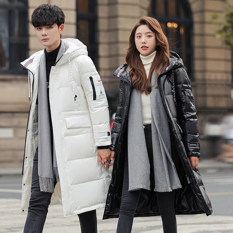 

Coed Black Glossy Thick（Winter) X-Long Down Coats 2022 New Arrivals Men's Women Keep Warm Casual Versatile Fashion Down Jacket