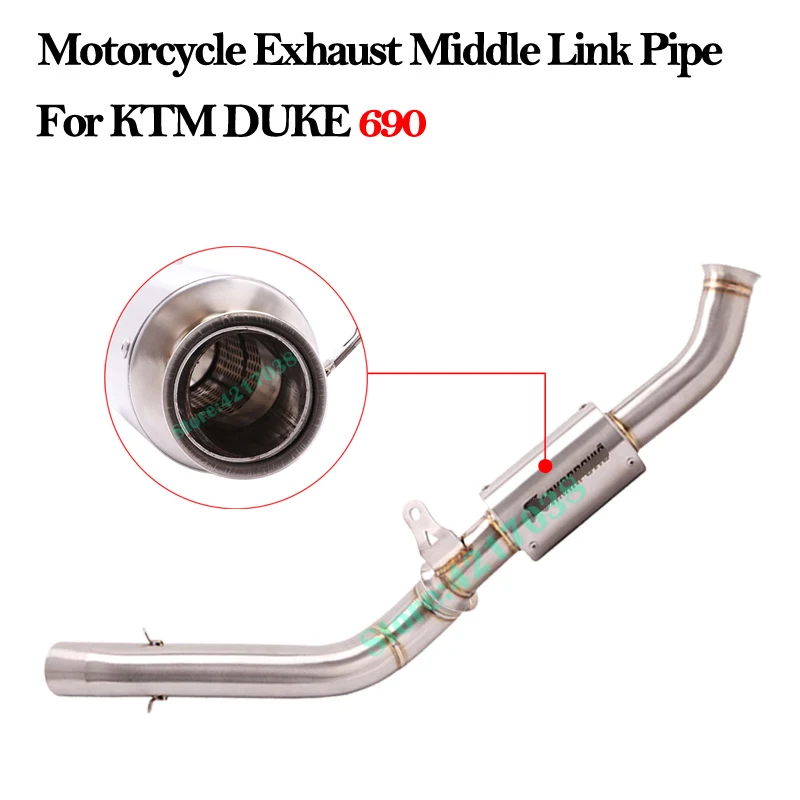 

Slip On Motorcycle Exhaust Pipe Modified Stainless Steel Middle Link Pipe Enhanced Air Pressure For KTM 690DUKE ktm690 DUKE