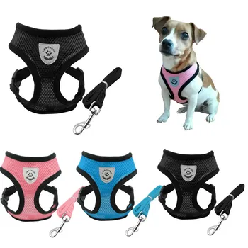 

S~XL Dog Harness Leash Set for Pet Chest Strap Lead Rope Puppy Dogs Mesh Vest Harnesses Walk The Dog Harness Rope Supplies