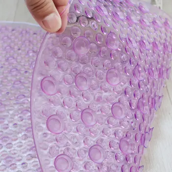 

1pcs 38*69cm PVC Antibacterial Bathroom Non-slip Mats With Massage Bubble Drain Holes Suction Cups For Shower Tub Mat