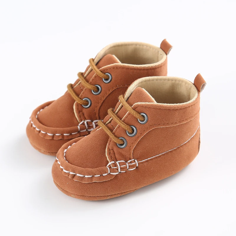 Meckior; детская обувь для новорожденных; для маленьких мальчиков и девочек; однотонная хлопковая удобная мягкая нескользящая обувь; светильник для младенцев; детские мокасины - Цвет: Коричневый