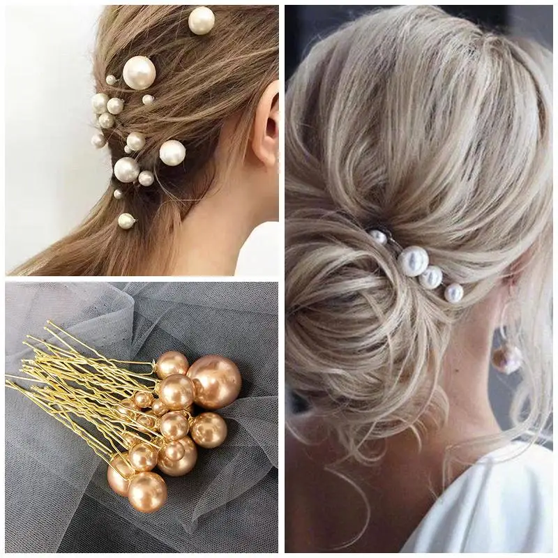 

Wedding Hair Accessories Vintage Hair Pins Clips Pearls Head Piece Purple Champagne Gray Hairpin Party Women Bridal Jewelry m145