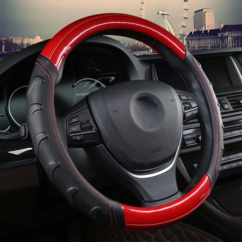 Массажная крышка рулевого колеса автомобиля футбол шаблон Сращивание легкий кожаный Универсальный подходит для большинства автомобилей Стиль
