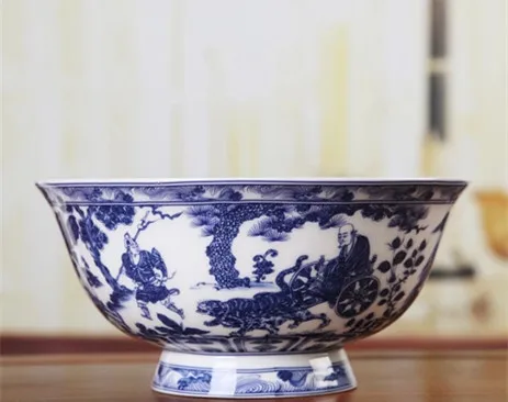 

Античный Фарфор Jingdezhen Qianlong, голубой и белый Guiguzi, чаша с изображением, украшение для дома