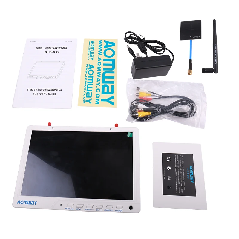 Издание Aomway FPV дисплей 5,8G 64CH разнообразие приемник DVR 10,1 дюймов ips 1920*1200 экран