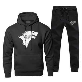 

Game Of Thrones Wolf Hoodies Pants Men Suit Tracksuit Sweatshirt Sweatpants Winter Is Coming A Song of Ice and Fire Sports Set