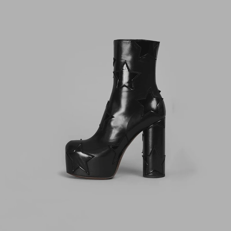 Buono Scarpe/женские ботильоны на платформе; короткие ботинки; botas Fenimina; модные брендовые женские ботинки; ботинки на высоком каблуке-столбике для выпускного;