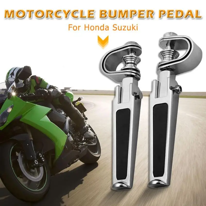 

1 Pair Foldable Highway Engine Guard Crash Bars Foot Pegs for Honda Suzuki