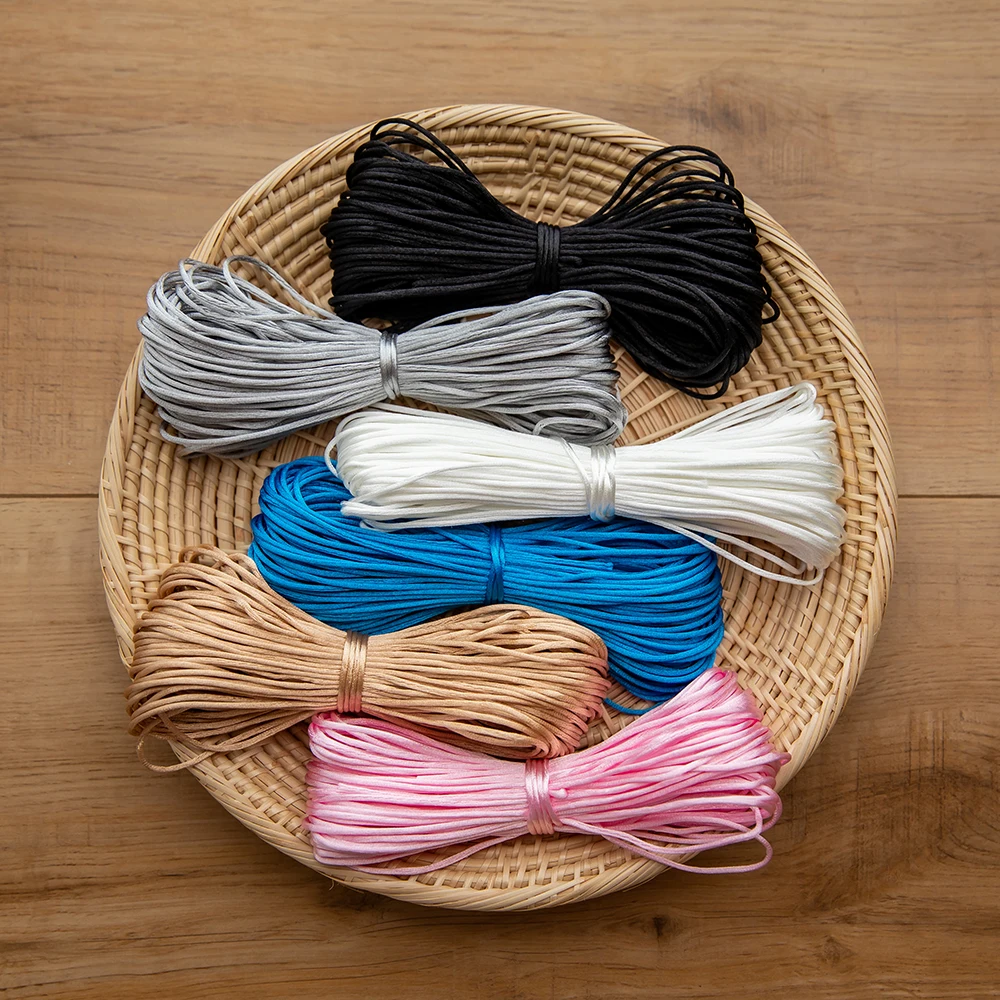 

1 set Nylon Teether Satin Silk Rope Nylon Cord Colorful Baby Teether Accessories Teething Necklace Rattail Cord DIY Tool