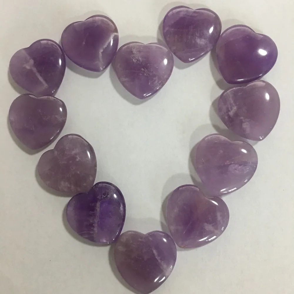 natural amethyst crystal heart for home decoration healing crystals wedding