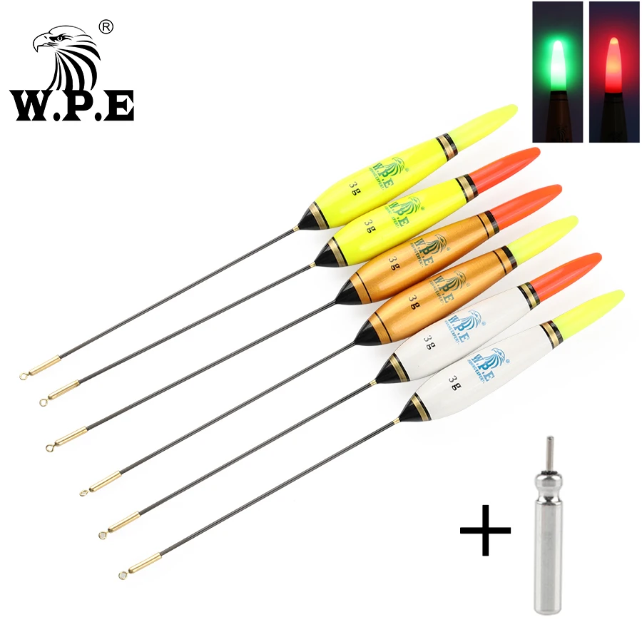 

W.P.E Smart Led Light Fishing Float 1pcs + Battery 2g-6g 18cm Night Fishing Buoy Barguzinsky Fir Fishing Tackle Vertical Buoy