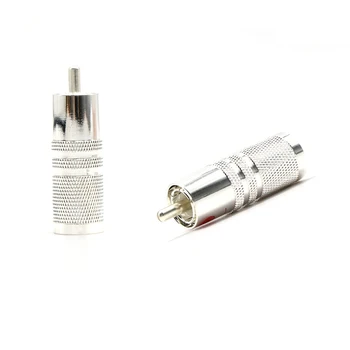 

4pcs Silver Plated RCA plug,Solder Connector Plug ,interconnects Audio Cable jack with plug