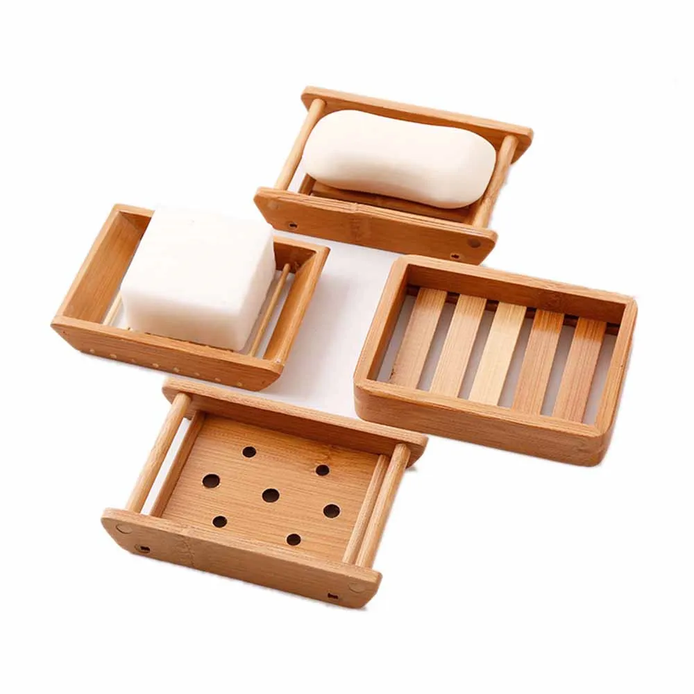 

Wooden Bathroom Shower Travel Portable Soap Box Dish Plate Holder Case Container
