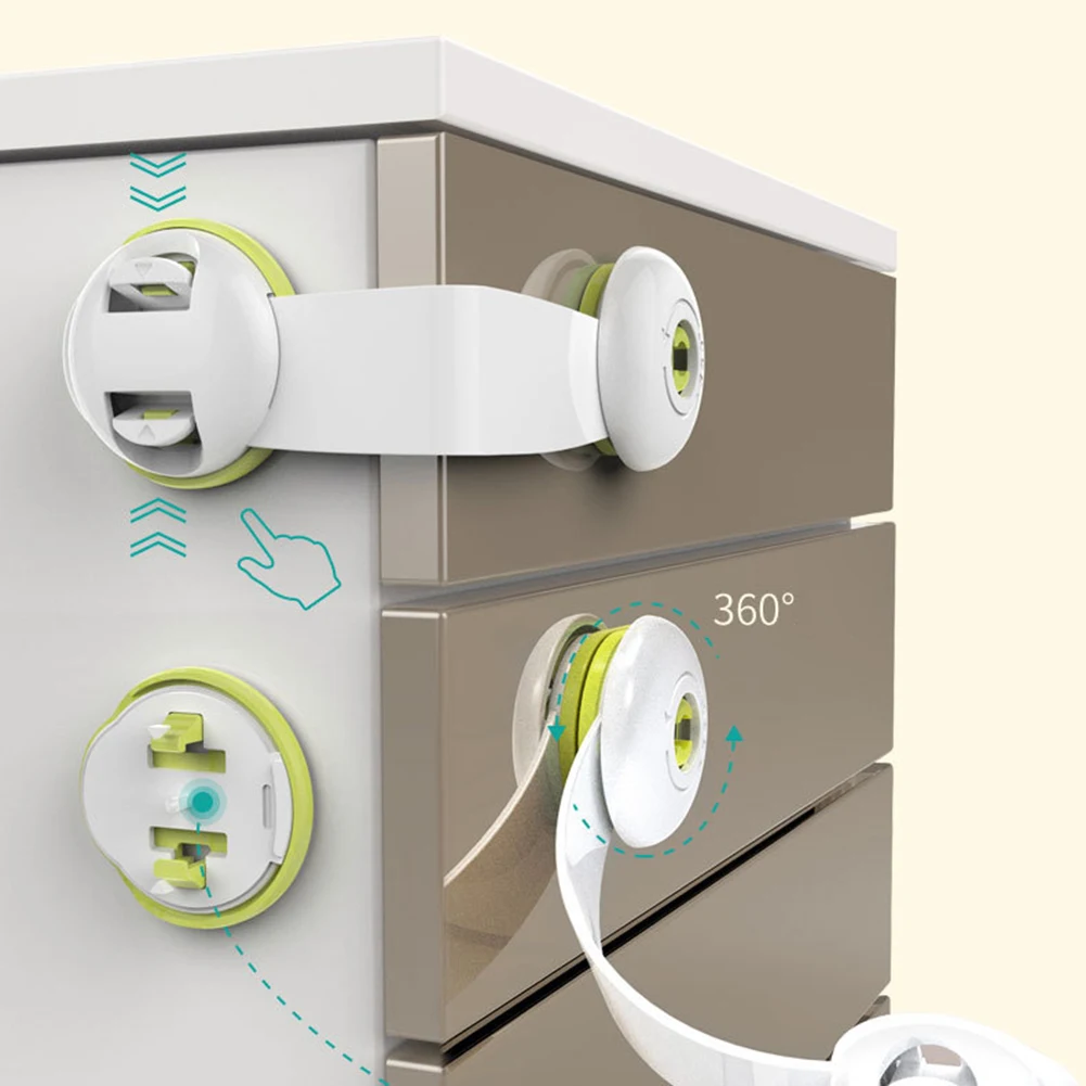 Newborn Baby Safety Lock Cabinet Drawer Fridge 360 Rotation Adhesive Children Baby Safety Lock Latches For Drawers Refrigerator