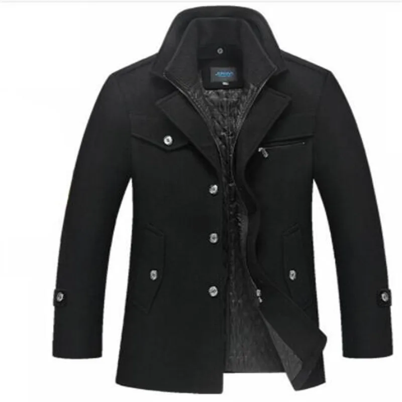 Тренч мужской зимний толстый ветровка длинное шерстяное пальто Casaco Masculino Palto Casaco Jaket мужской s 4XL шерстяной Тренч Куртки