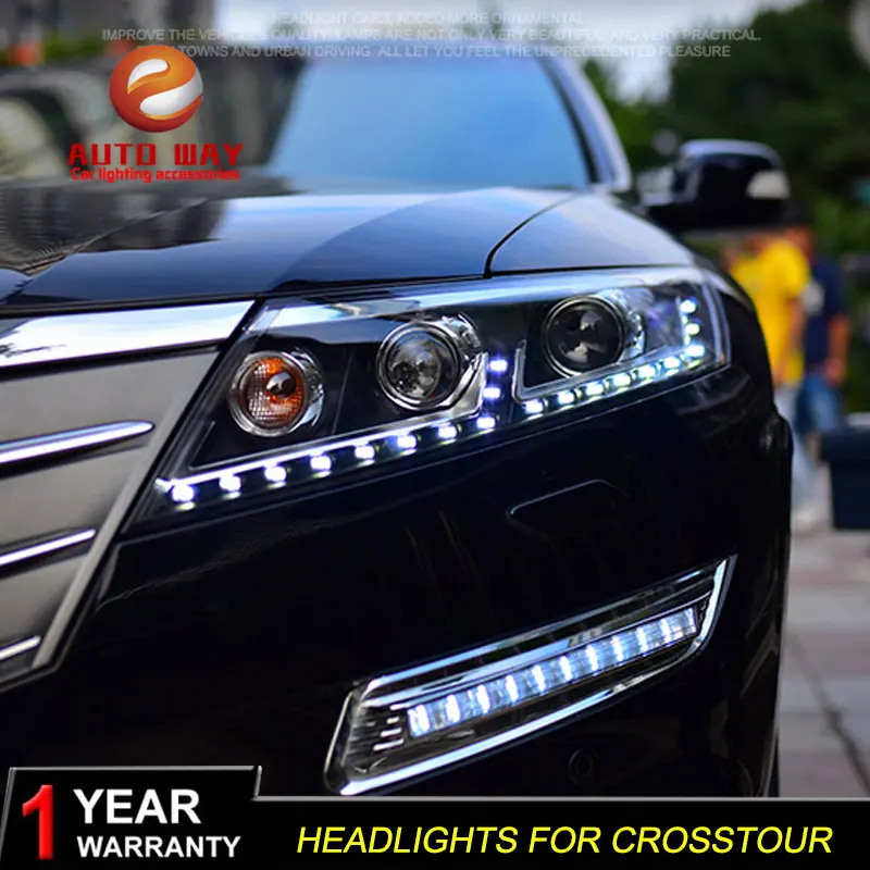 Автомобильный Стайлинг фара чехол для Honda Crosstour фары Crosstour 2010-2013 светодиодный фары DRL Объектив Двойной Луч би-ксеноновых фар, Высокопрочная конструкция