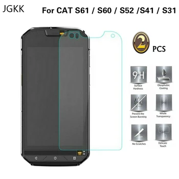 Перейти на Алиэкспресс и купить JGKK 2 шт. для Cat S52 S60 S61 S41 S31 2.5D защитная пленка из закаленного стекла для Celular Caterpillar CAT S60 защитная пленка