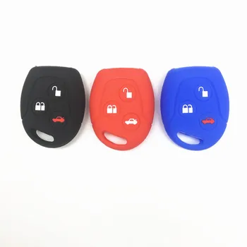 

Silicone car key fob case cover sticker set protector accessories fit for ford Mondeo Fiesta Focus C-Max KA GALAXY remote holder