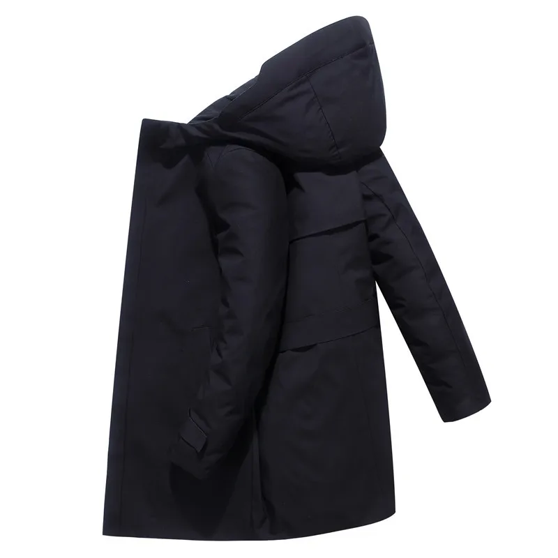 Fashion Brand down jacket men hooded winter jacket long winter coat thick warm parka jacket male long feather coats snow wear