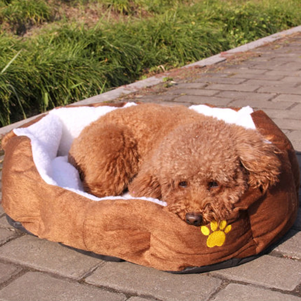 Lamb Cashmere Pet Dog Cat House Kennel Puppy Mat Winter Warm Soft Cat Nest Sofa Cushion 2