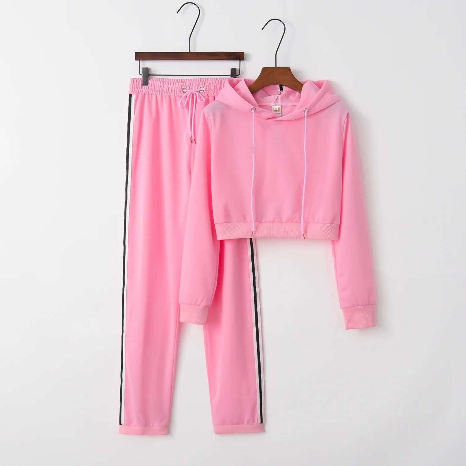 

Solid soft 2020 New Design Fashion Hot Sale Suit Set Women Tracksuit Two-piece Style Outfit Sweatshirt Sport Wear