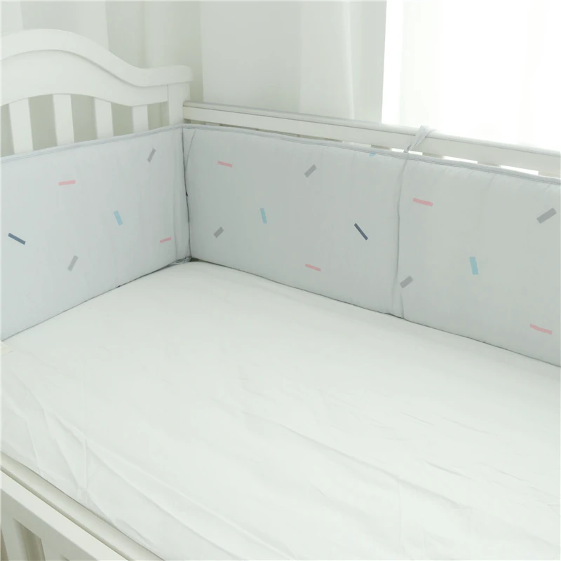 1PC Baby Bed Bumper 100% Cotton Baby Bedding Set Crib Bumper Black And White Pattern Washable Crib Protector For Girls Boys (10)