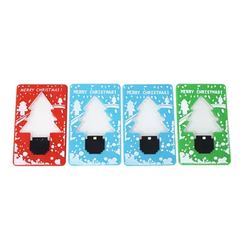 

Christmas Card Light Four Colors Folding Xmas Decor Present Holiday Ornament LED Creative Gifts Kids Children Greeting Cards