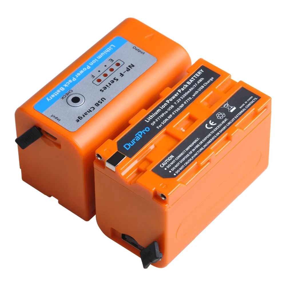5200 мАч NP-F750 NP-F770 Аккумулятор для камеры с usb зарядным портом со светодиодный индикатор питания для sony NP F970 F960 F550 F570 QM91D