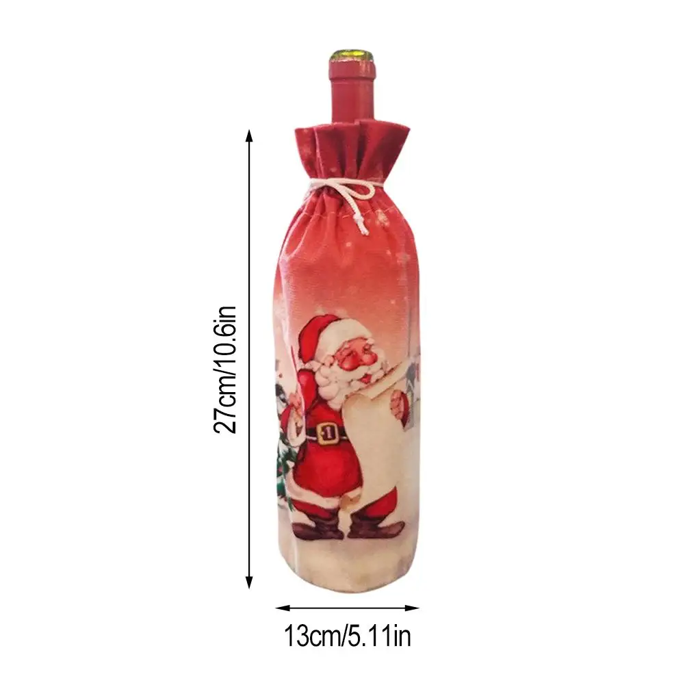 Рождественское красное вино бутылочные крышки мешок Санта Клаус Снеговик льняные Чехлы для бутылки шампанского рождественские украшения для дома