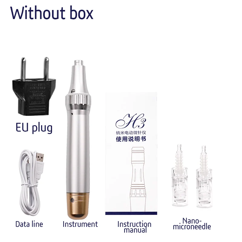 No box EU Косметический пистолет для татуажа, игла, картридж, проводная Dr. pen H6, светящийся набор авто Dr. pen, ручка, микроиглы, полупостоянная вышивальная машина - Цвет: No box EU