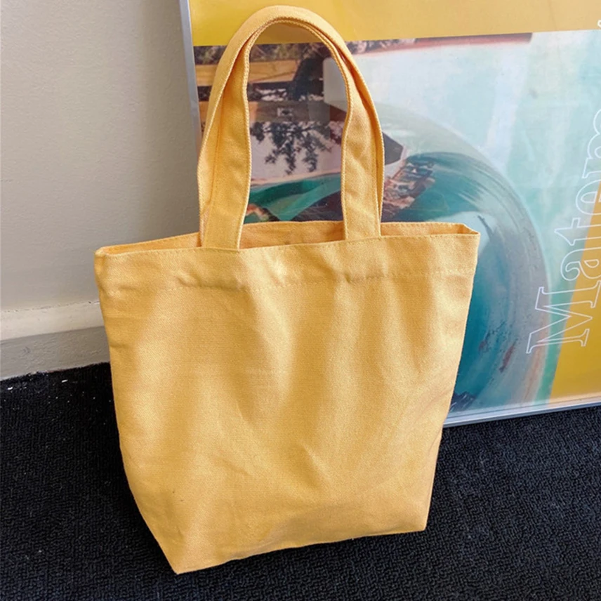 Canvas Bags Canvas Bag Tote Bags Simple Canvas Bag Women Shoulder Bags Foldable Picnic Pouch Small Tote Large Capacity Student Lunch Box