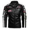 New Motorcycle Jacket For Men In Autumn/Winter 2022 Fashion Casual Leather Embroidered Aviator Jacket In Winter Velvet  Pu Jacke ► Photo 1/6