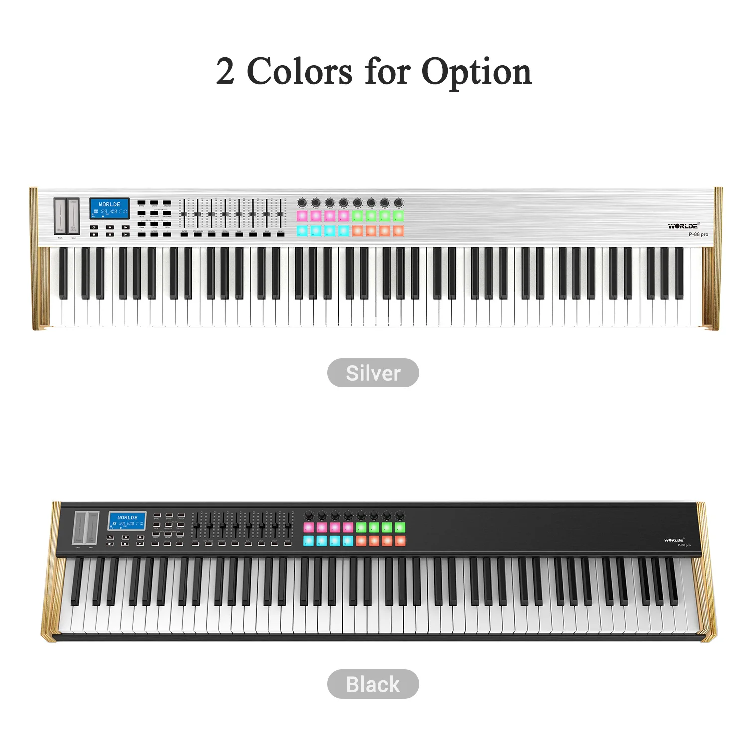 MIDI-клавиатура WORLDE P-88 Pro 88 клавиш ЖК-дисплей 16 RGB-подсветки триггерные подушки для