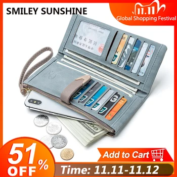 

2020 Women Wallets Fashion Long Leather Female Clutch Purse Money Bag Zipper Wristlet Luxury Brand Ladies Big Wallet For Women