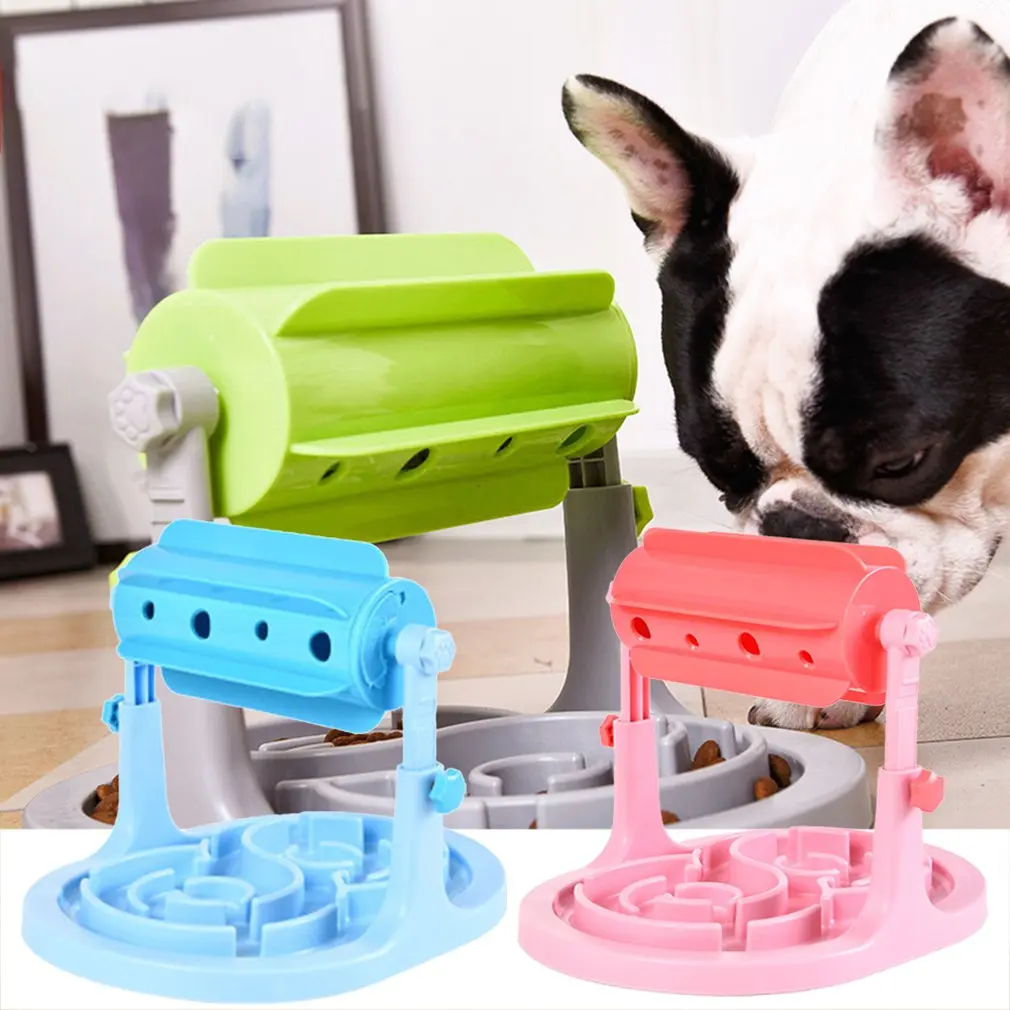 Interactive Dog Cat Bowl Slow Feeder Adjustable Funny Treats Dispenser Exercise Games For Puppys Kitten