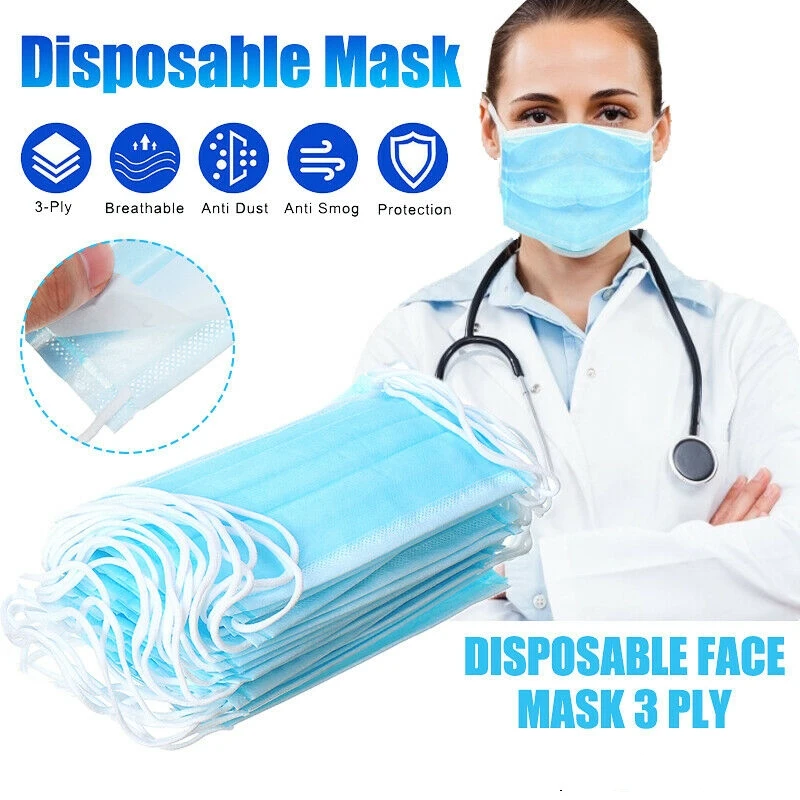 

Disposable Face Mask Meltblown cloth Masks Non-Woven 3 Layer Mouth Face Masks 50pcs Fast Delivery Anti Dust Masks