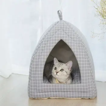 

Triangle Lattice Kennel Dual-use Closed Breathable Warm Non-slip Cat Pet Nest Y5GB