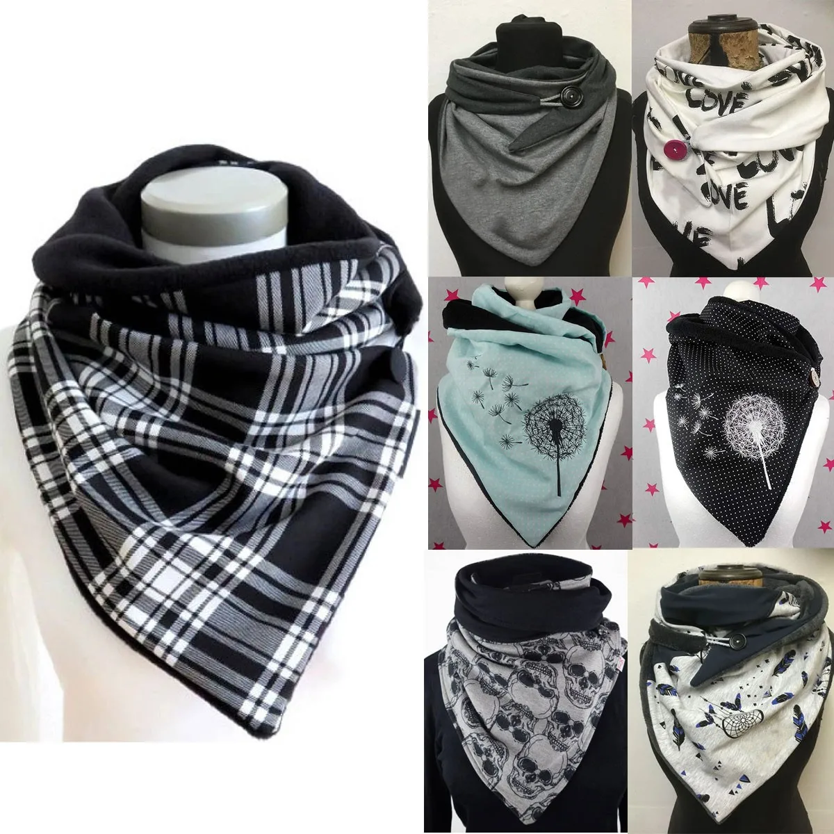 

Leo anvi design Winter scarf Fashion Knit Mens infinity Scarf,Button Cowl Neck warmer Chunky tube Scarf women Gift scarves wraps