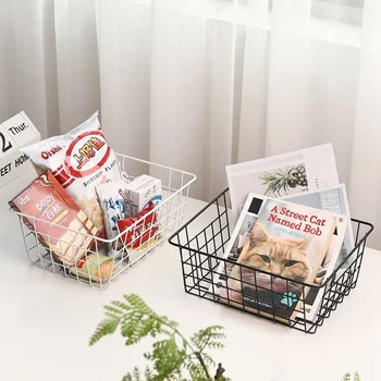

1pc High Quality Iron Wire Storage Basket Organizer Bath/Kitchen/Laundry Rooms Multi-Purposes Housekeeping Storage Supplies
