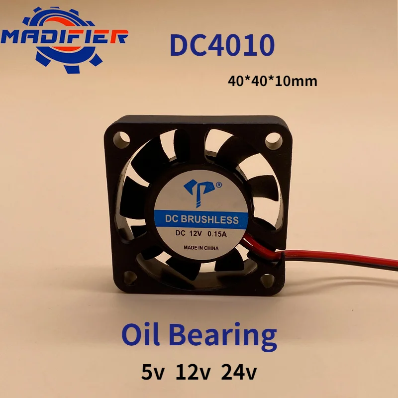 Dc4010 DC Fan Two-Wire Oil Bearing Slim Laptop 4cm Cooling Mute Fan 5v 12v  24v