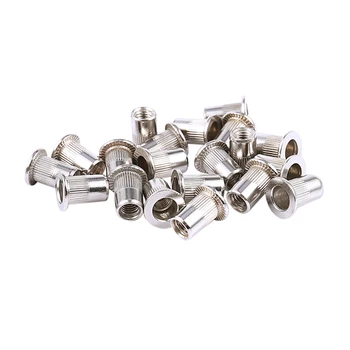 

20 Pcs 304 Stainless Steel Rivet Nut Rivnut Insert Nutsert M6x15mm