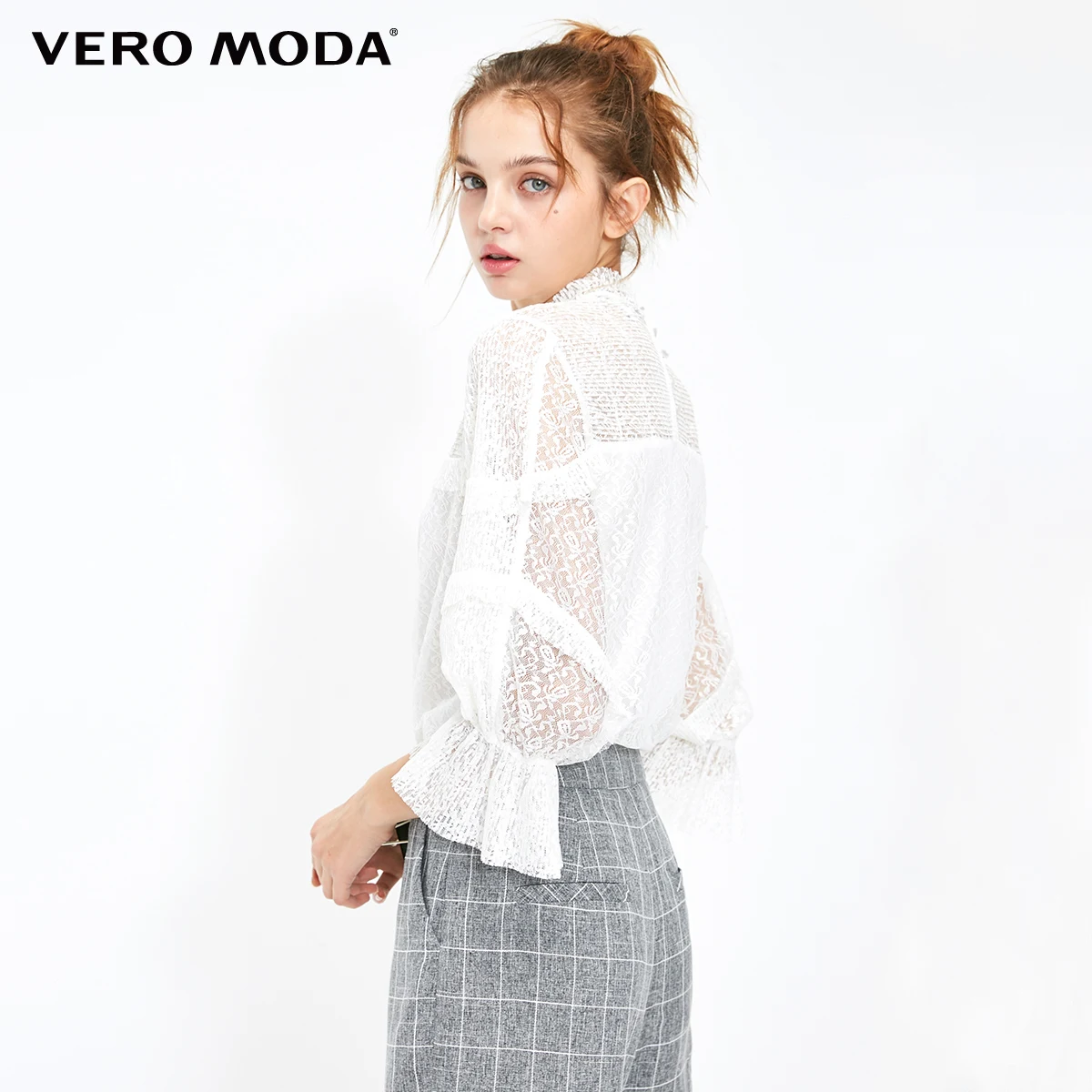 Vero Moda Новое поступление прозрачные кружевные топы с оборками | 318430515