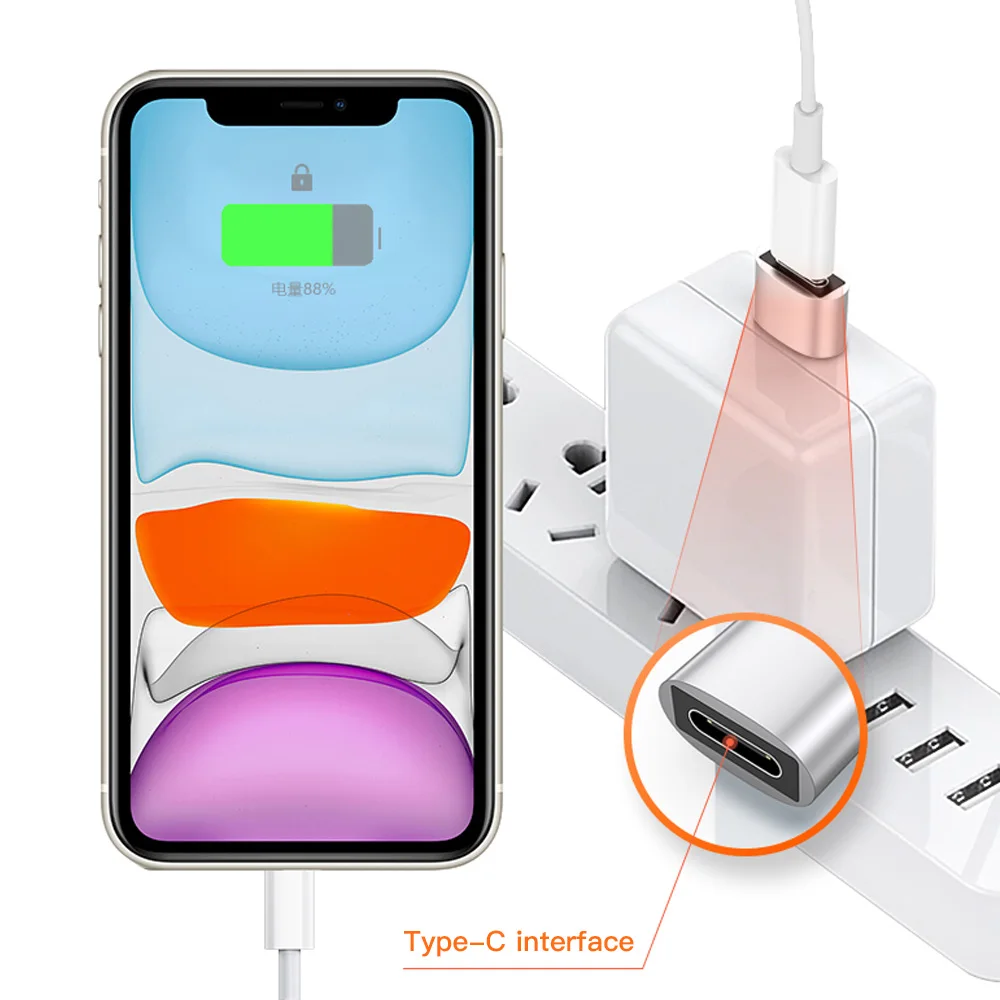 usb c 30w 2pcs USB C Adapter OTG Type C to USB Adapter Type-C OTG Adapter Cable For iPhone 13 12 Pro Max For airpods 2 3 phone USB Adapter 65w usb c charger