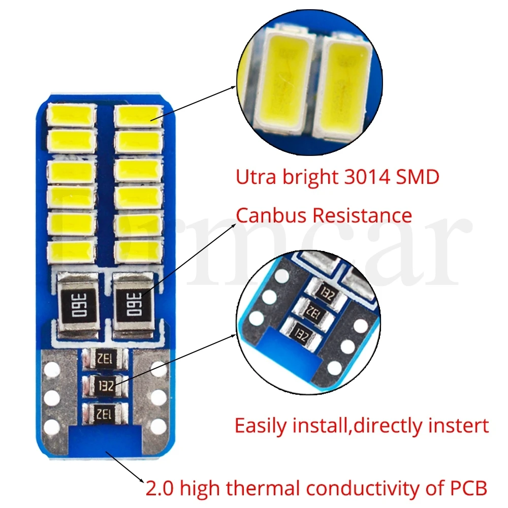 T10 24smd LED light bulb car CANBUS no error 12V Super bright clearance bulb lamp Turn Signal lamp Clearance Lights (5)