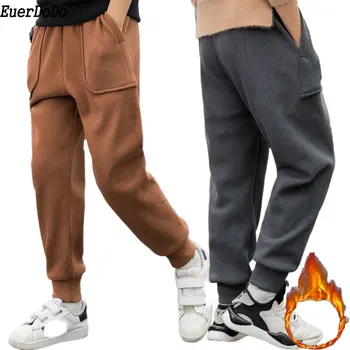 

Winer Boys Pants Rabbit Plush Trousers For Kids 3-14years Teenager Sport Pants Warm Children Joggers School Sweatpants